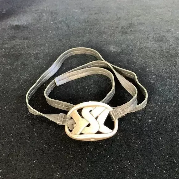 Yves St Laurent Logo Choker Necklace/ Wrap Bracelet